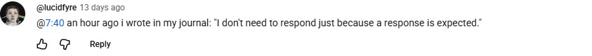 YouTube comment by @lucidfyre